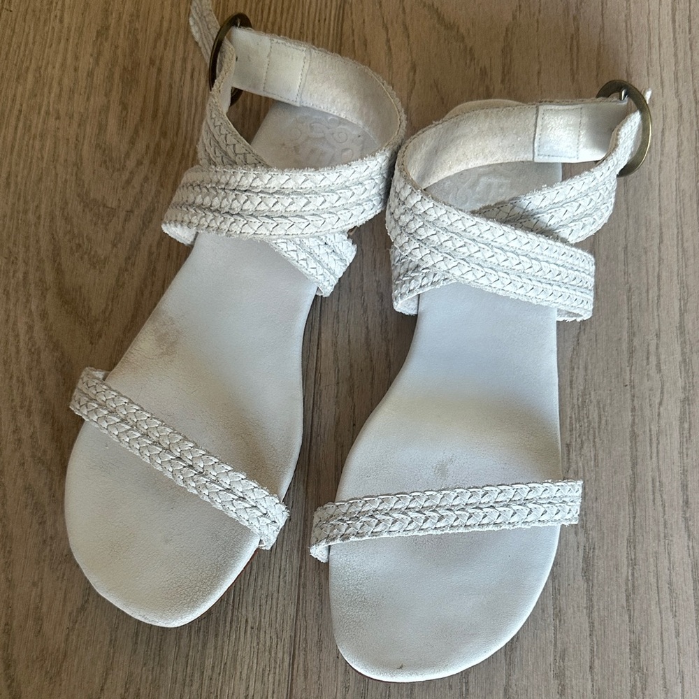 ELF White Braided Sandals